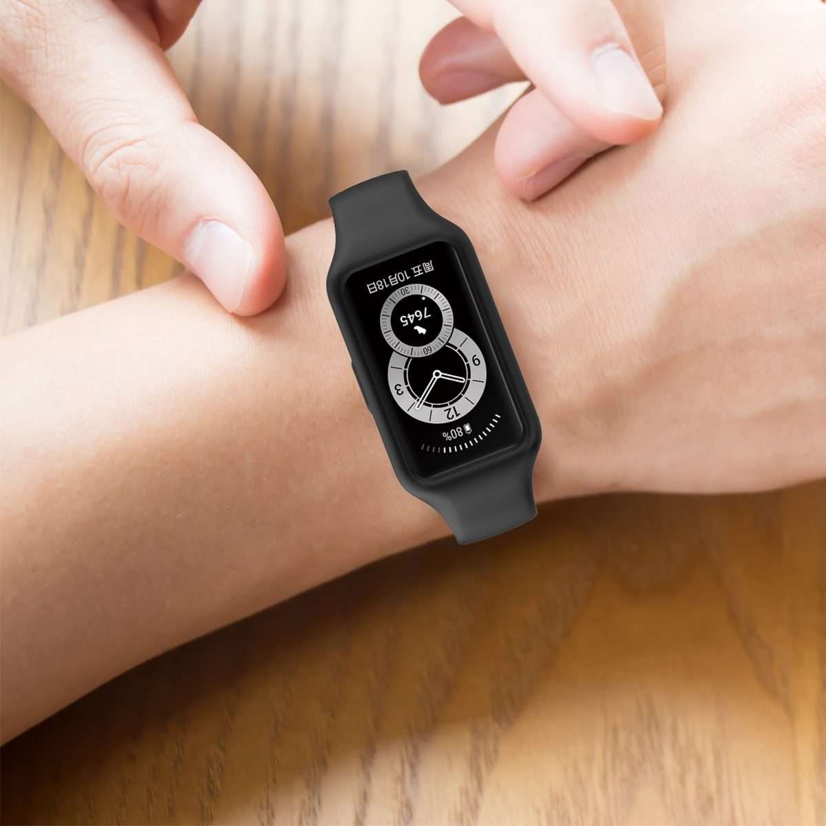 For Huawei Band 7 / 6 Pro / 6 / Honor Band 7 / 6 Universal Integrated Silicone Wat ... (Navy Blue)