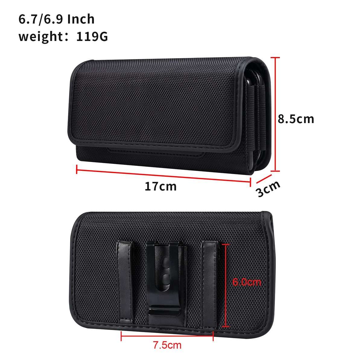 Double Grid Oxford Cloth Card Slot Mobile Phone Case(Black)