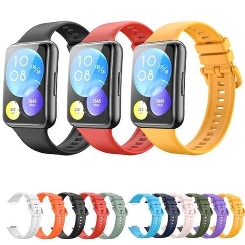 For Huawei Watch Fit 2 Solid Color Silicone Watch Band(Orange)