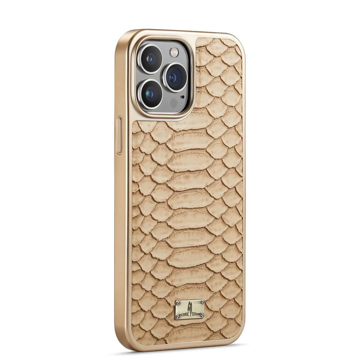 Fierre Shann Python Texture Electroplating PU Phone Case For iPhone 11 Pro Max(White)