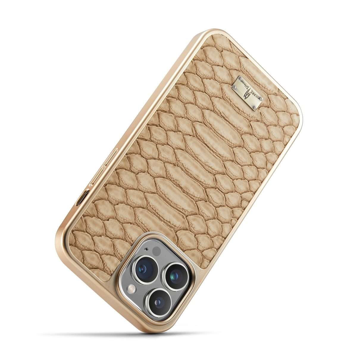Fierre Shann Python Texture Electroplating PU Phone Case For iPhone 11 Pro Max(White)
