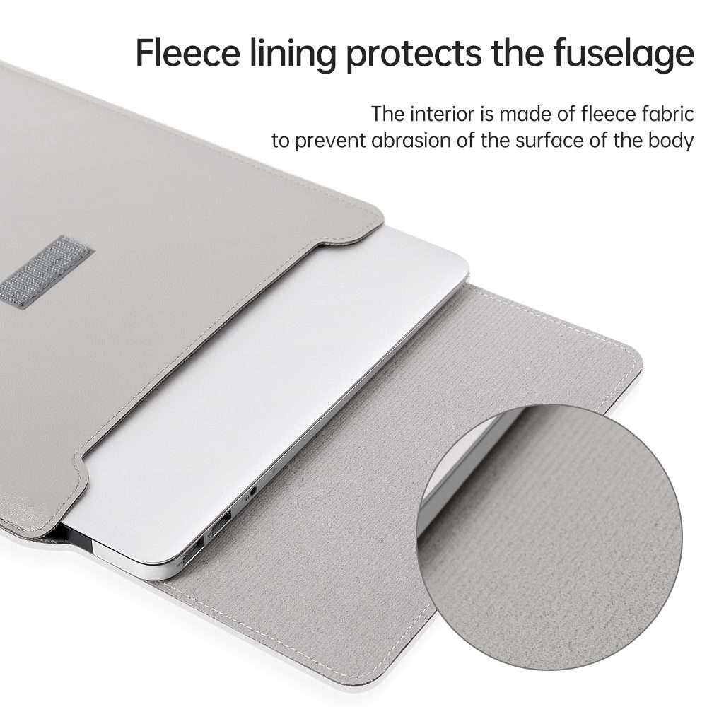 4 in 1 Lightweight and Portable Leather Computer Bag, Size:11/12 inches(Grey)