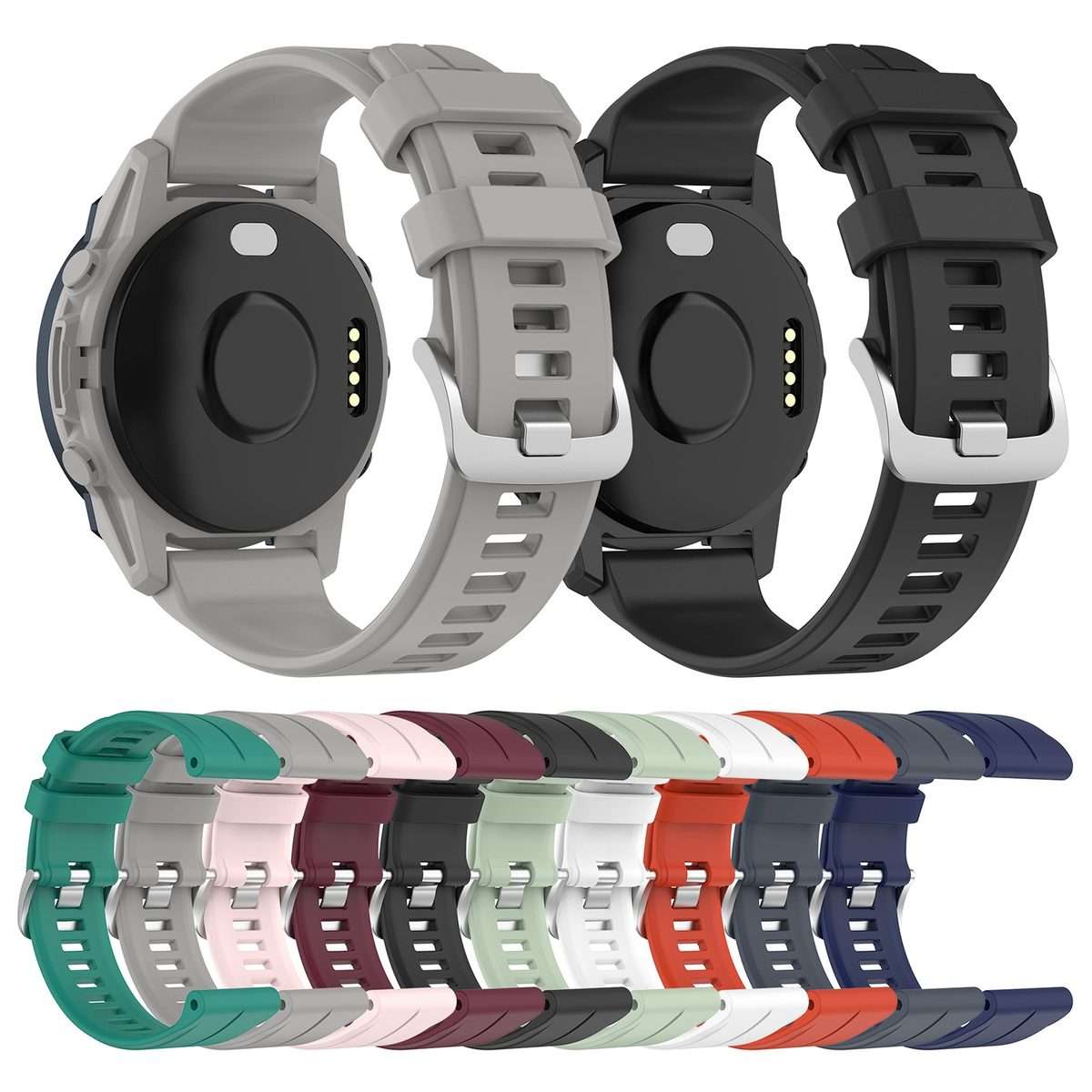 For Garmin Forerunner 955 / 255 / 745 22mm Silicone Watch Band(Black)