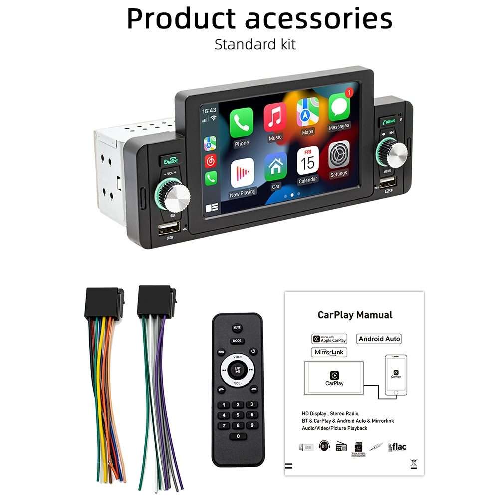 SWM-160C 5 inch Car Bluetooth 5.1 Wired MP5 Player Support Phone Mirror Link / Steering Wheel Cont