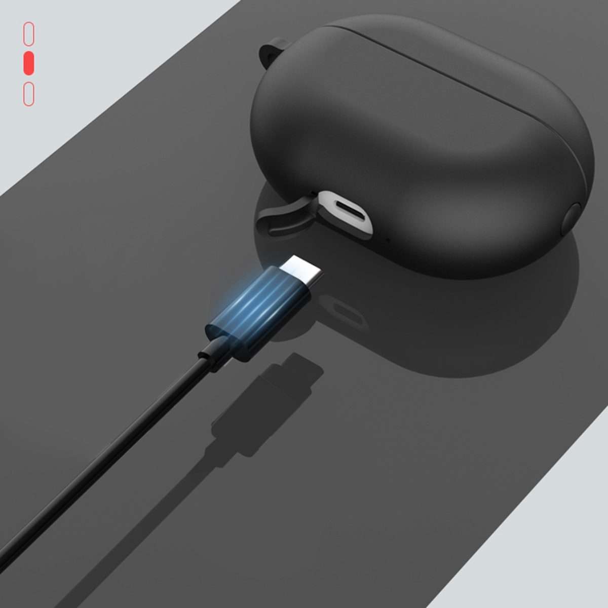 Earphone Silicone Protective Case for Huawei FreeBuds Pro, Type:with Buckle(Black)