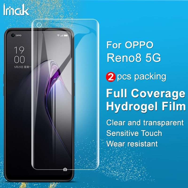 For OPPO Reno8 5G/Reno8 5G Global 2 PCS IMAK Curved Full Screen Hydrogel Film Front Protector