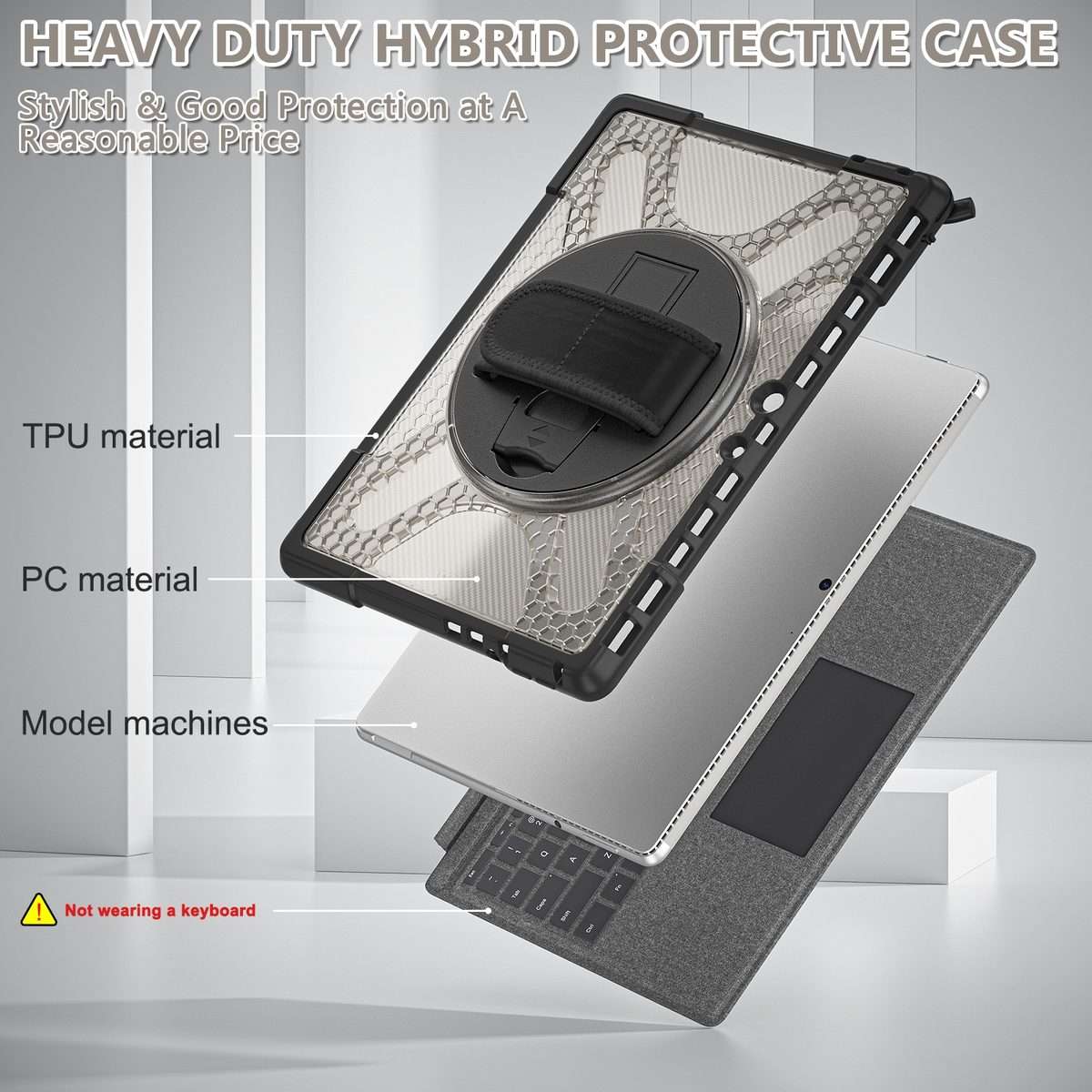 For MicroSoft Surface Pro 8 TPU + PC Tablet Case(Tea Color)
