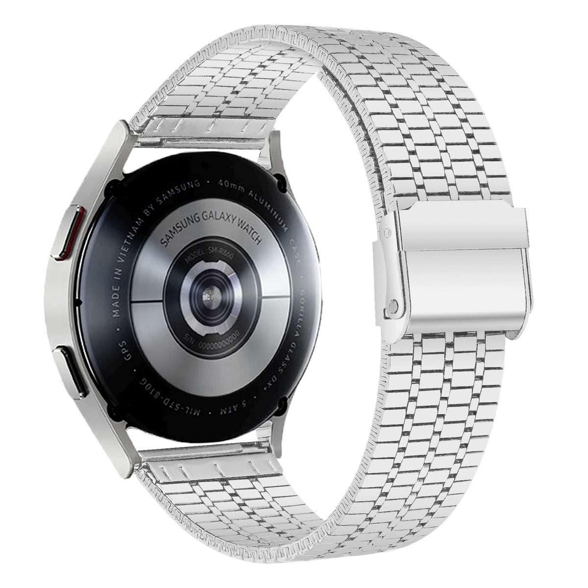 22mm Universal Seven-bead Stainless Steel Watch Band(Silver)
