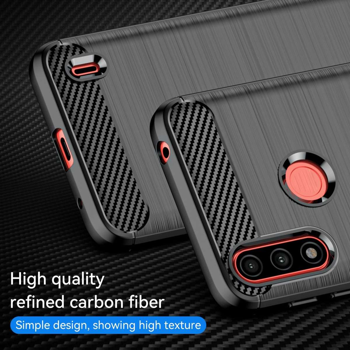 For Lenovo K13 Brushed Texture Carbon Fiber TPU Phone Case(Black)