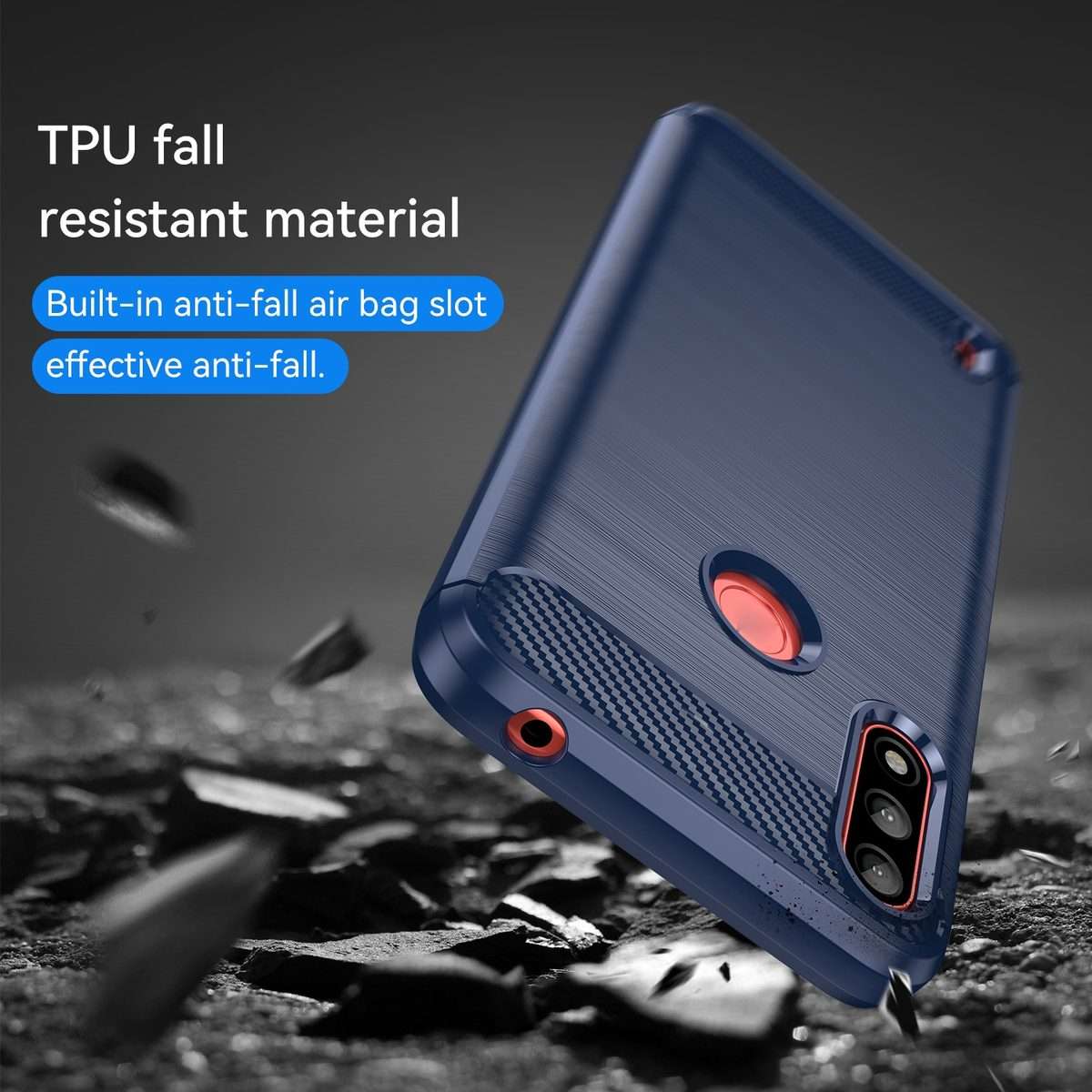 For Lenovo K13 Brushed Texture Carbon Fiber TPU Phone Case(Blue)