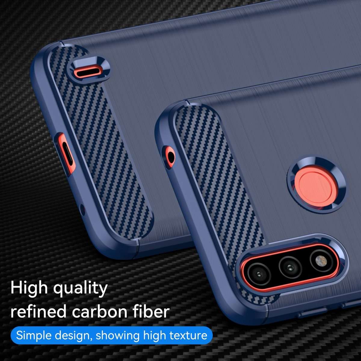 For Lenovo K13 Brushed Texture Carbon Fiber TPU Phone Case(Blue)