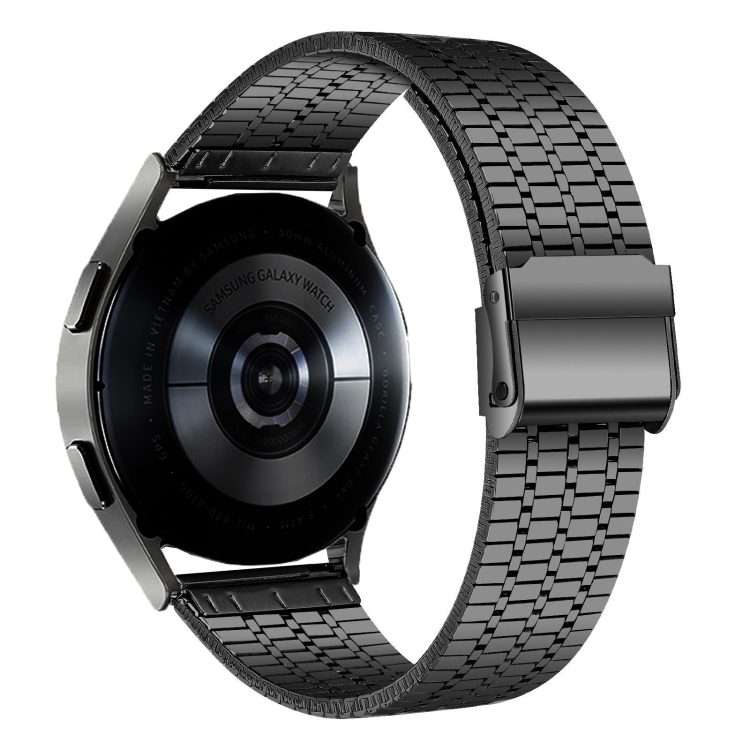 20mm Universal Seven-bead Stainless Steel Watch Band(Black)