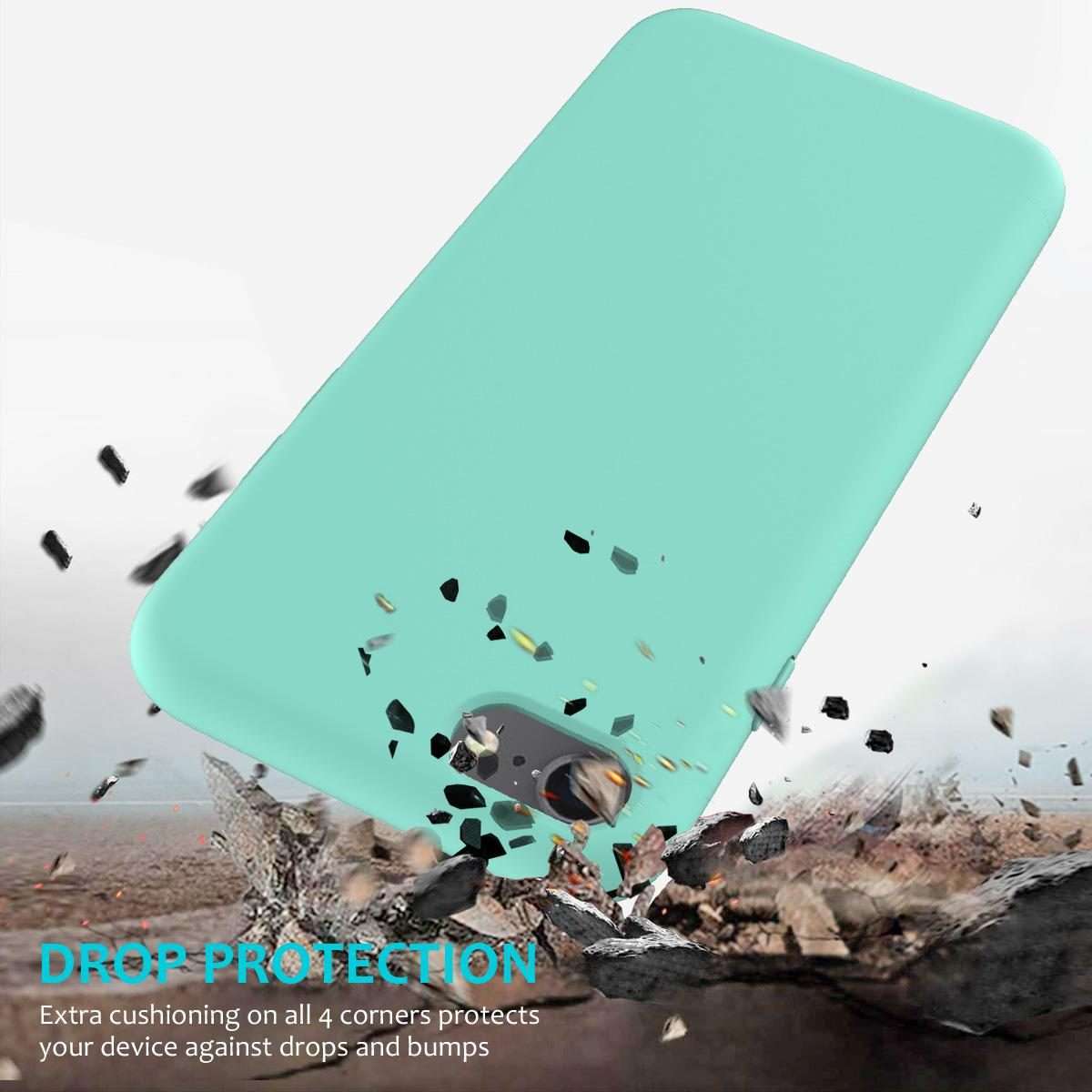 For iPhone SE 2022 / SE 2020 Shockproof Full Coverage Silicone Soft Protective Case(Light Blue)