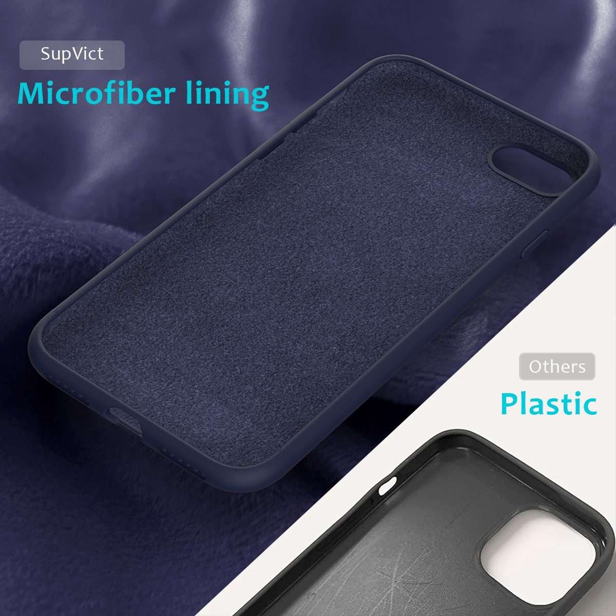 For iPhone SE 2022 / SE 2020 Shockproof Full Coverage Silicone Soft Protective Case(Dark Blue)