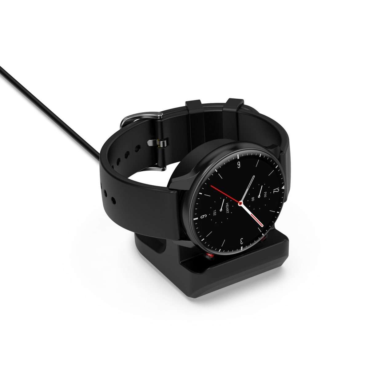 For Amazfit Bip 3 Silicone Stand without Charging Cable(Black)
