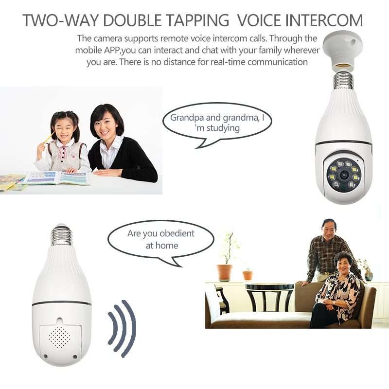 R2-30G 3MP HD Smart WiFi Bulb Camera, Support Night Vision & Motion Detection