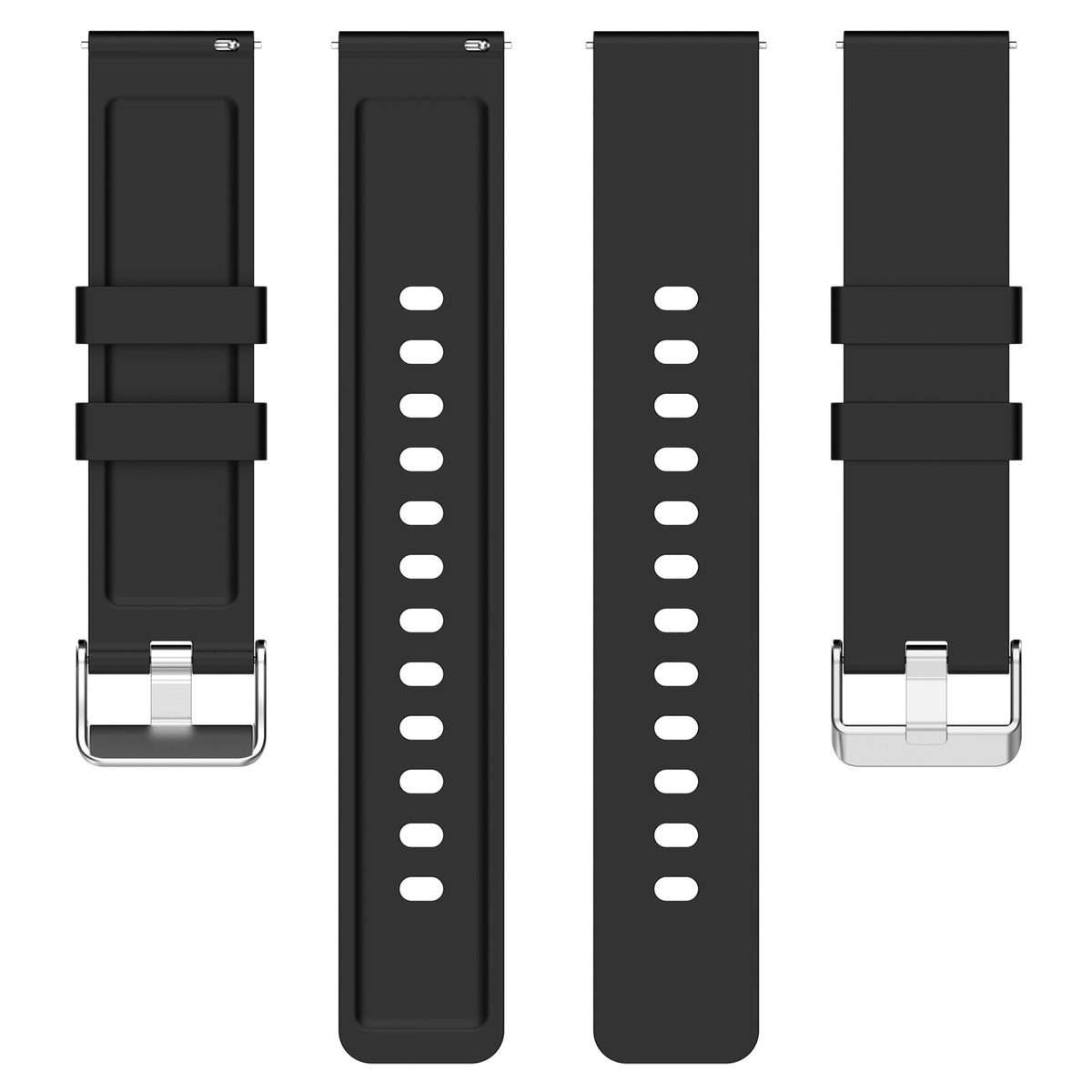 For Amazfit Bip 3 20mm Steps Style Silicone Watch Band(Black)