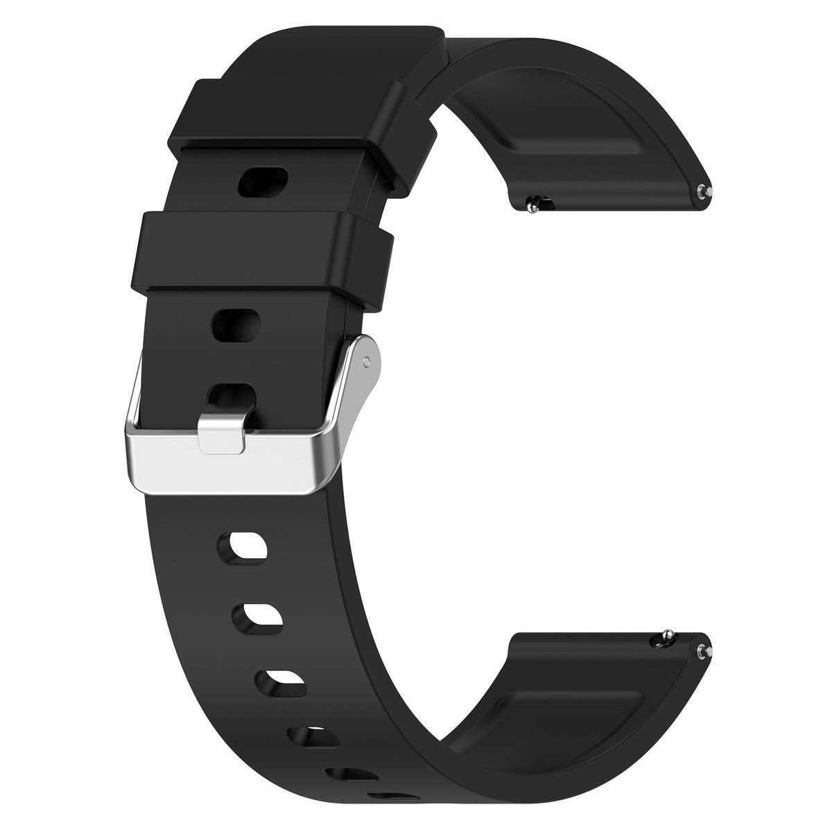 For Amazfit Bip 3 20mm Steps Style Silicone Watch Band(Black)
