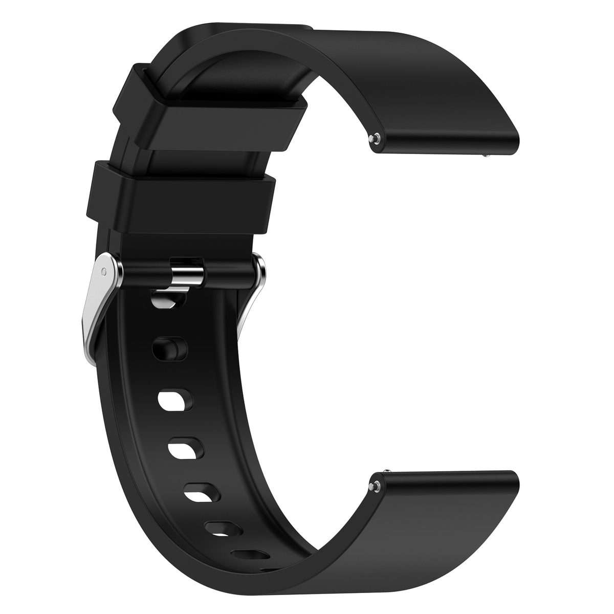 For Amazfit Bip 3 20mm Steps Style Silicone Watch Band(Black)