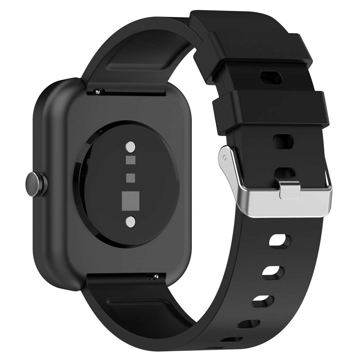 For Amazfit Bip 3 20mm Steps Style Silicone Watch Band(Black)