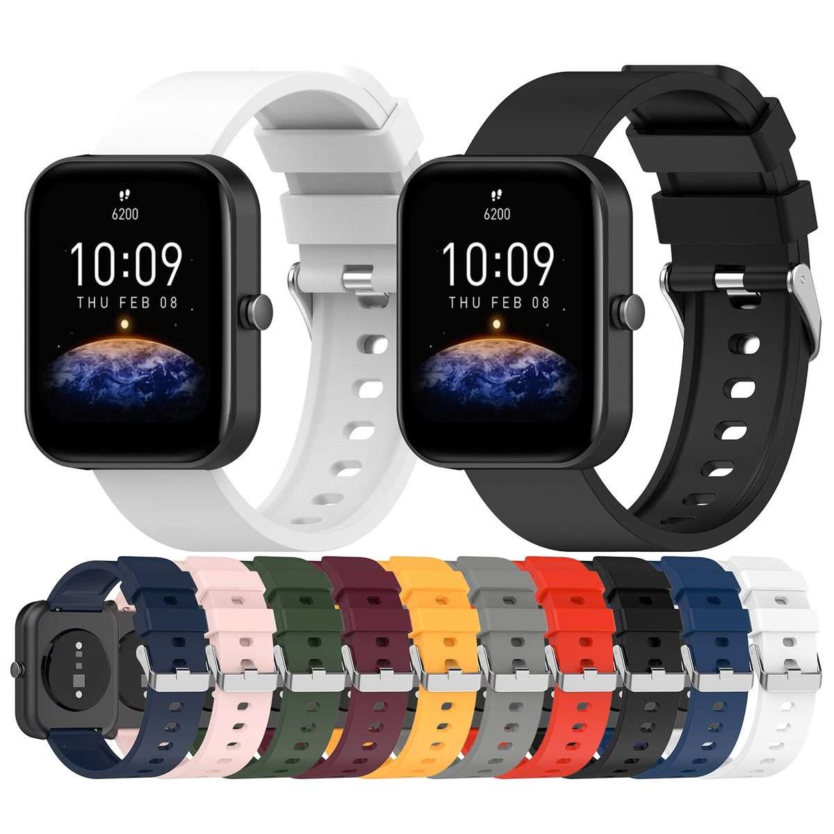 For Amazfit Bip 3 20mm Steps Style Silicone Watch Band(Grey)