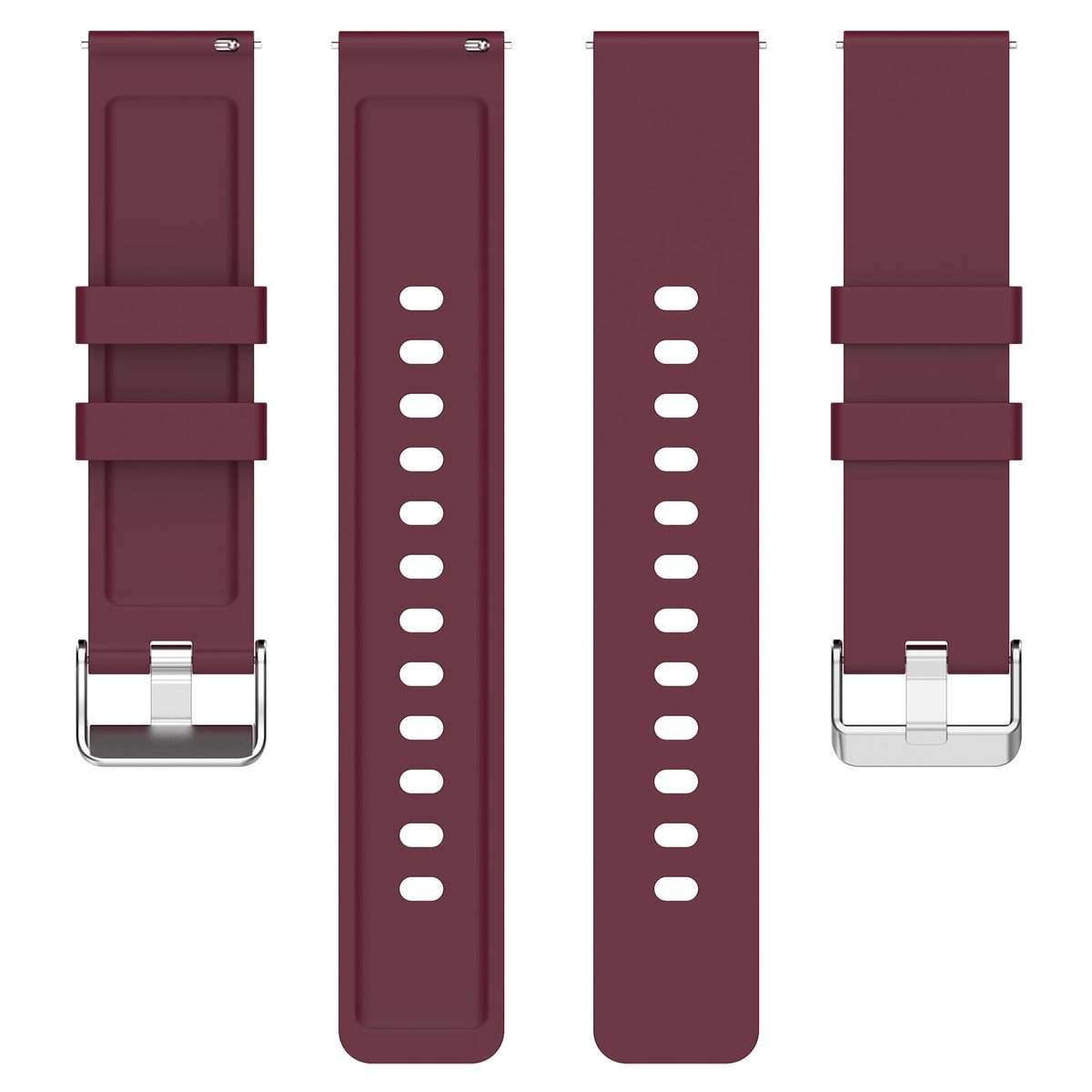 For Amazfit Bip 3 20mm Steps Style Silicone Watch Band(Wine Red)