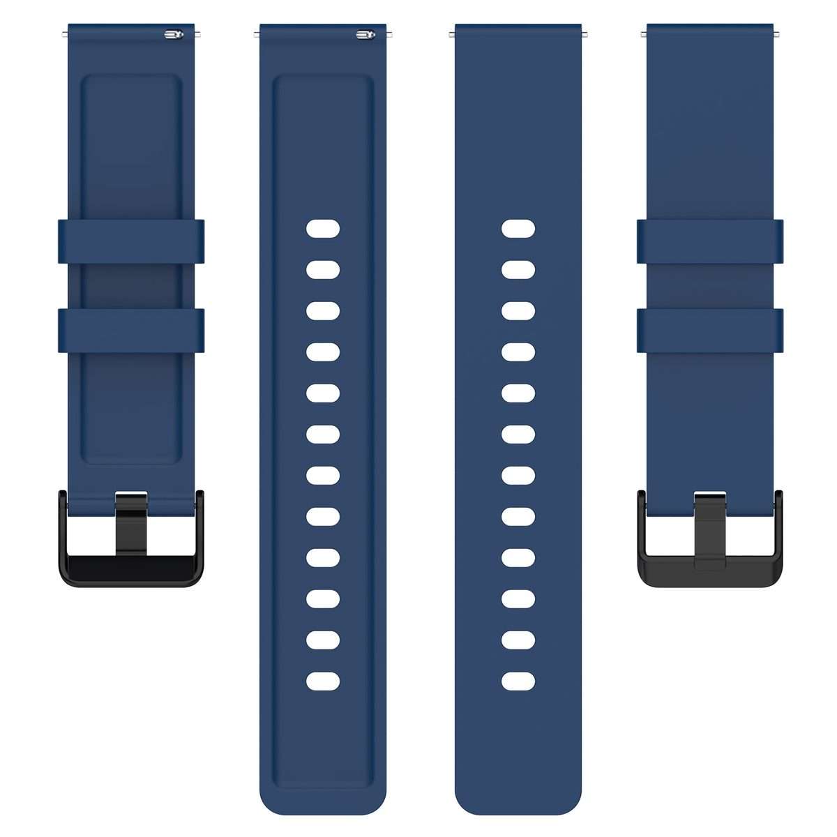 For Amazfit Bip 3 20mm Step Silicone Strap Stainless Steel Black Buckle(Royal Blue)