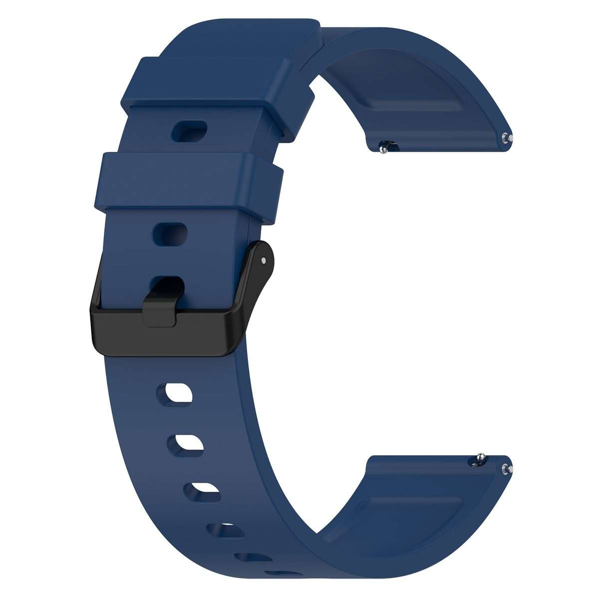 For Amazfit Bip 3 20mm Step Silicone Strap Stainless Steel Black Buckle(Royal Blue)