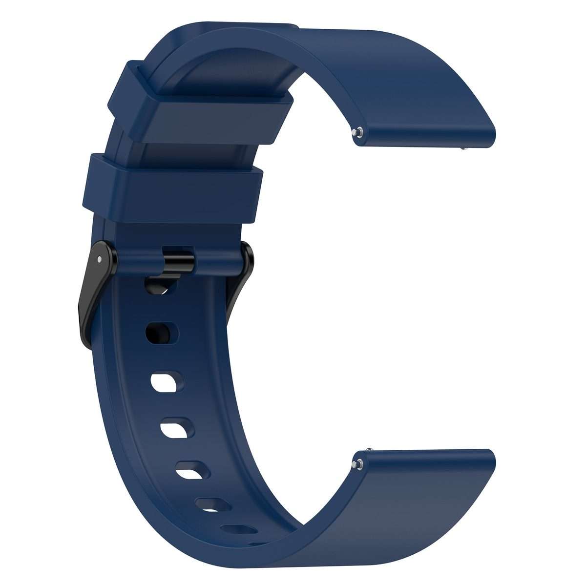 For Amazfit Bip 3 20mm Step Silicone Strap Stainless Steel Black Buckle(Royal Blue)