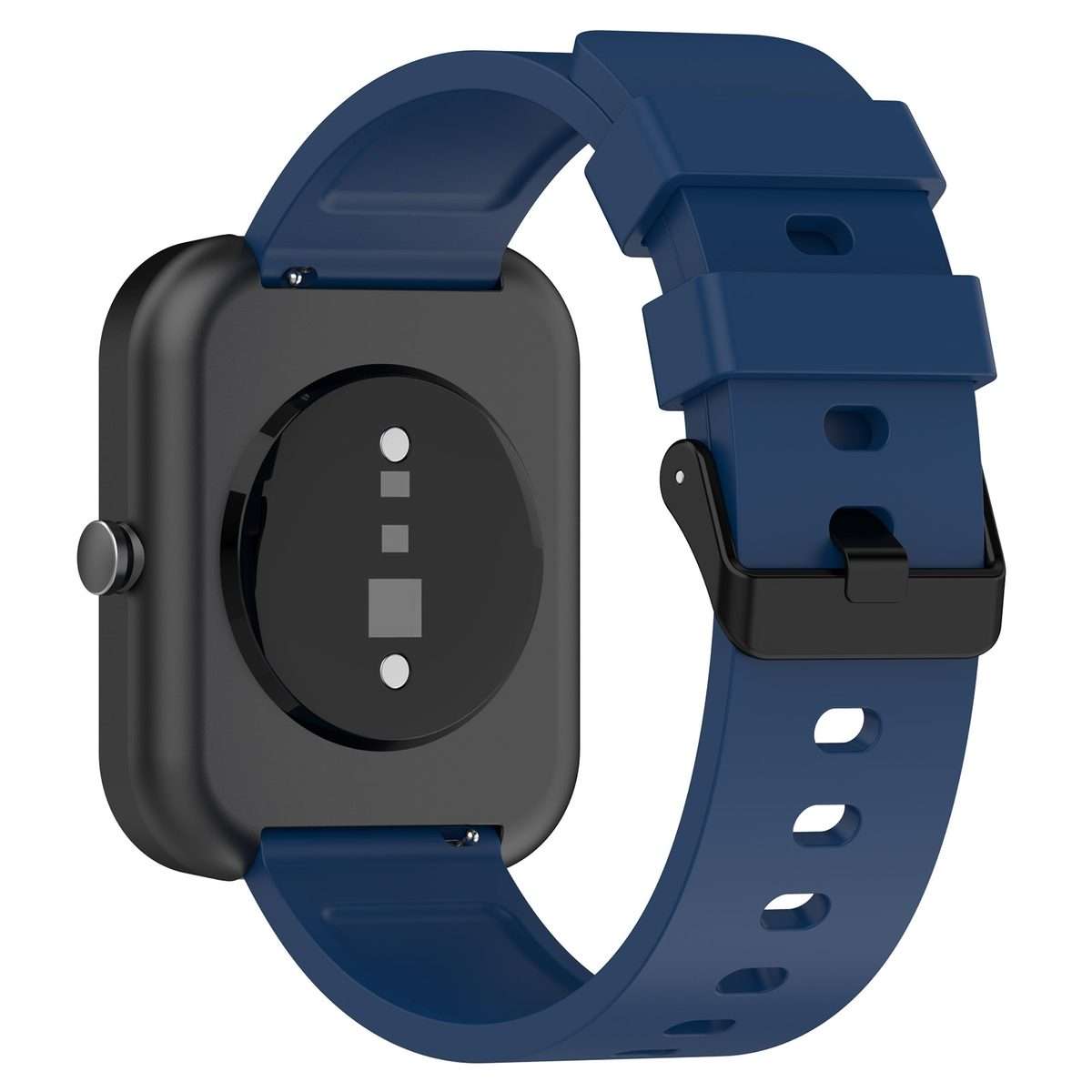 For Amazfit Bip 3 20mm Step Silicone Strap Stainless Steel Black Buckle(Royal Blue)