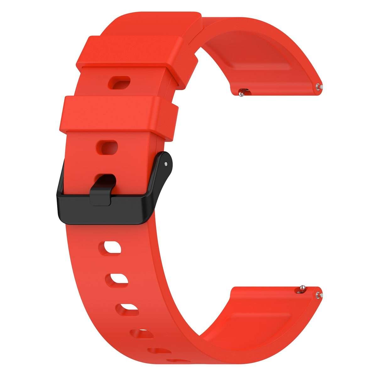 For Amazfit Bip 3 20mm Step Silicone Strap Stainless Steel Black Buckle(Red)