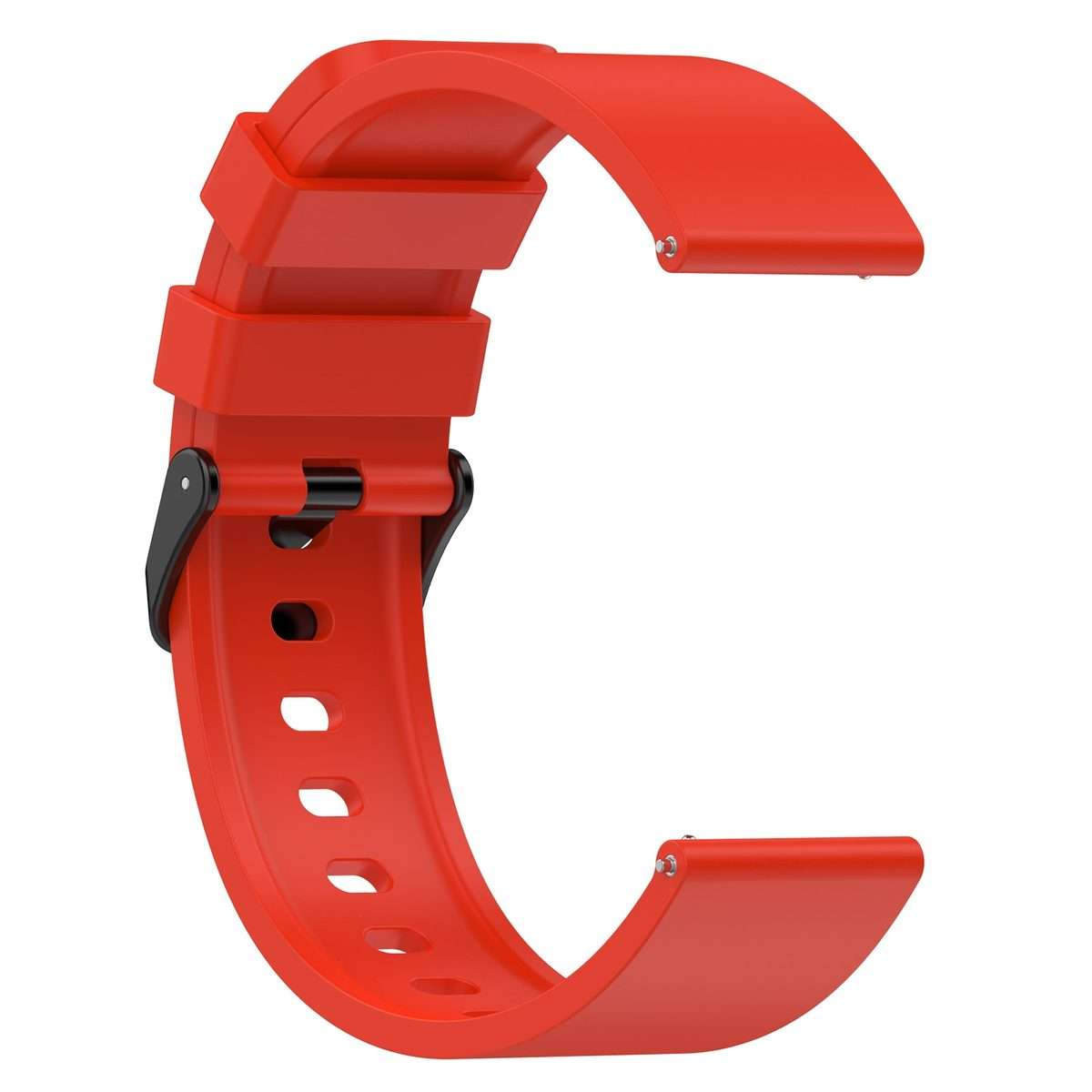 For Amazfit Bip 3 20mm Step Silicone Strap Stainless Steel Black Buckle(Red)