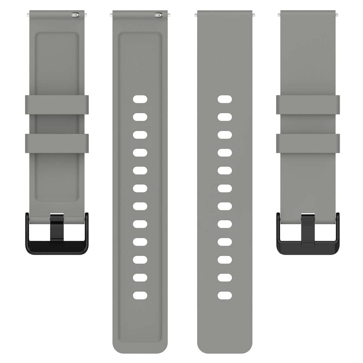 For Amazfit Bip 3 20mm Step Silicone Strap Stainless Steel Black Buckle(Grey)