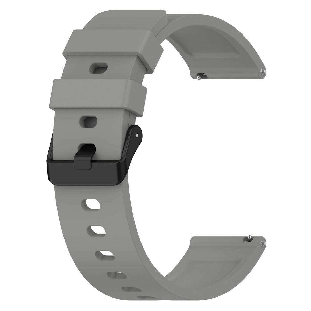 For Amazfit Bip 3 20mm Step Silicone Strap Stainless Steel Black Buckle(Grey)