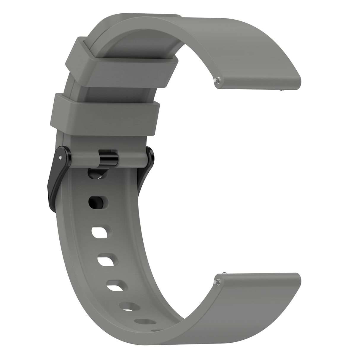 For Amazfit Bip 3 20mm Step Silicone Strap Stainless Steel Black Buckle(Grey)