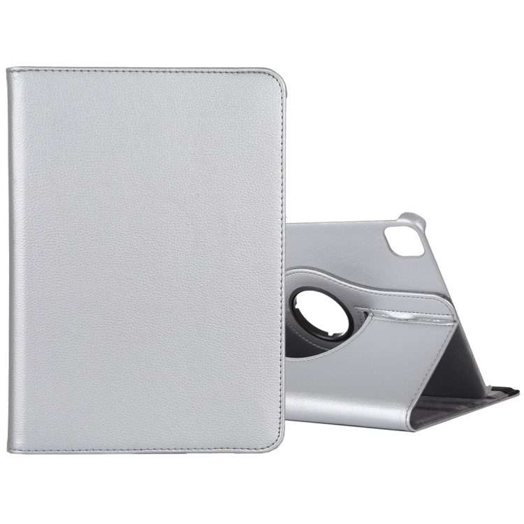 For iPad Air 13 2024 / iPad Pro 12.9 2022 / 2021 / 2020 Litchi Texture Horizontal Fli ... (Silver)