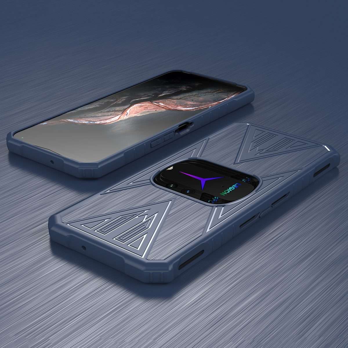 For Lenovo Legion Y90 Gaming Brushed Texture Shockproof TPU Protective Case(Blue)