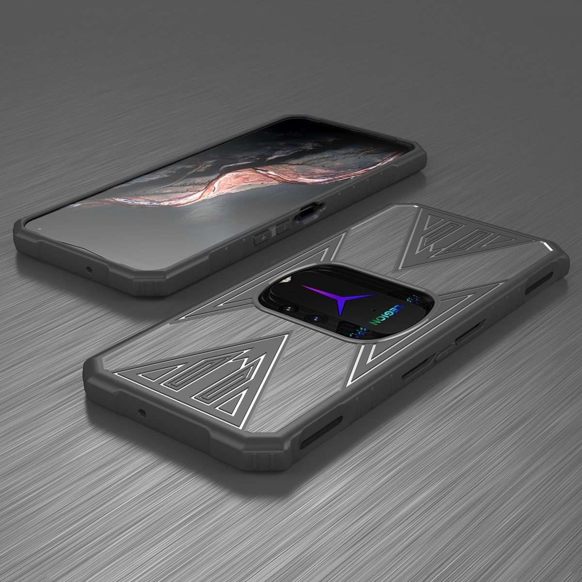 For Lenovo Legion Y90 Gaming Brushed Texture Shockproof TPU Protective Case(Grey)