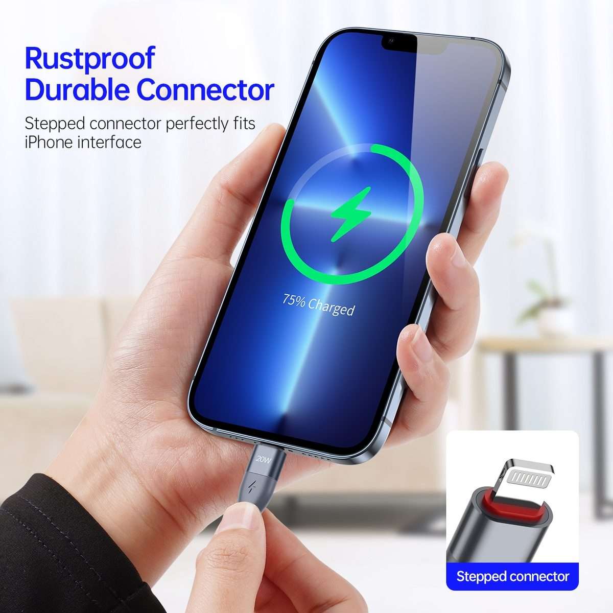 DUZZONA A1 PD 20W Type-C to 8 Pin Fast Charging Data Cable, Length: 1m(Grey)