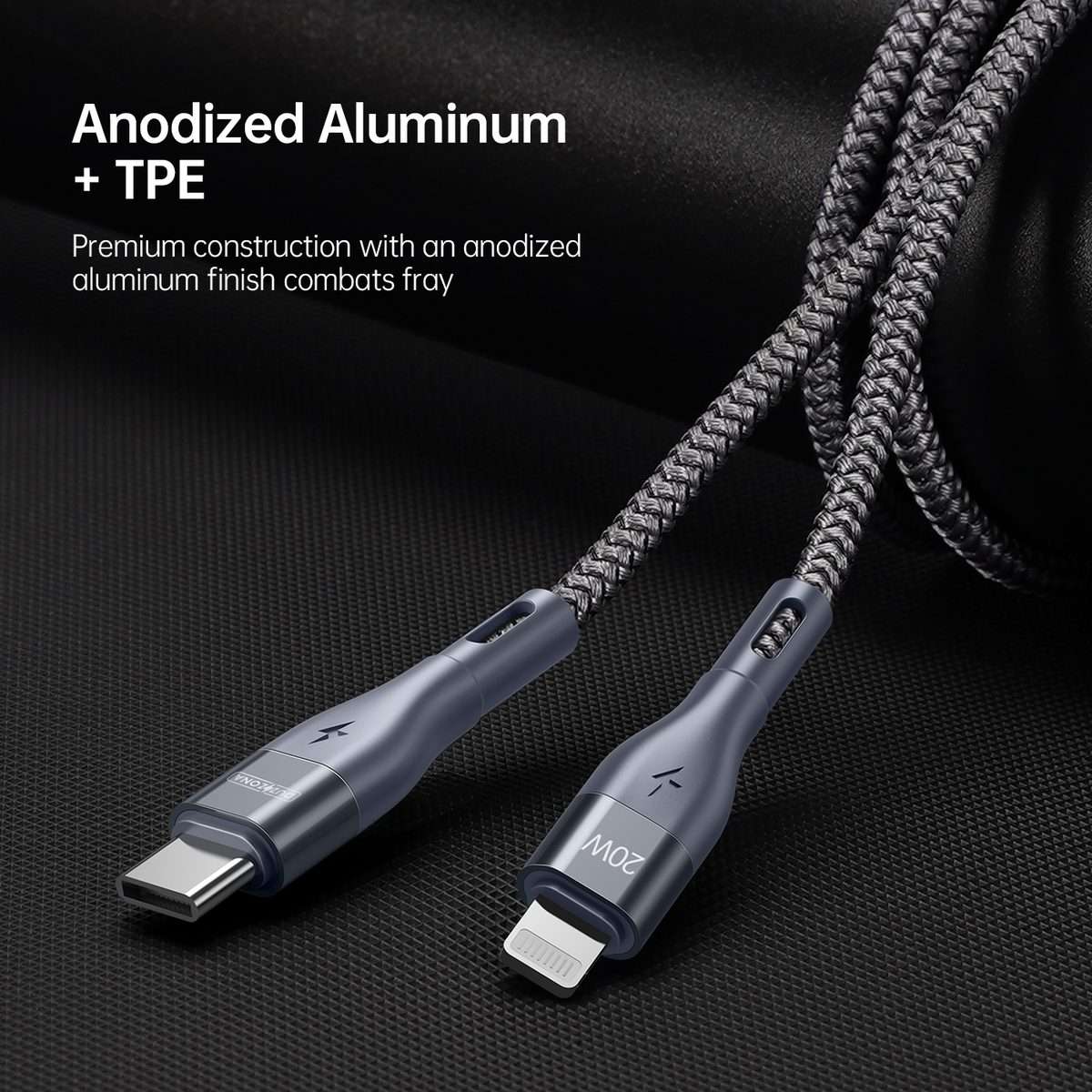 DUZZONA A1 PD 20W Type-C to 8 Pin Fast Charging Data Cable, Length: 1m(Grey)