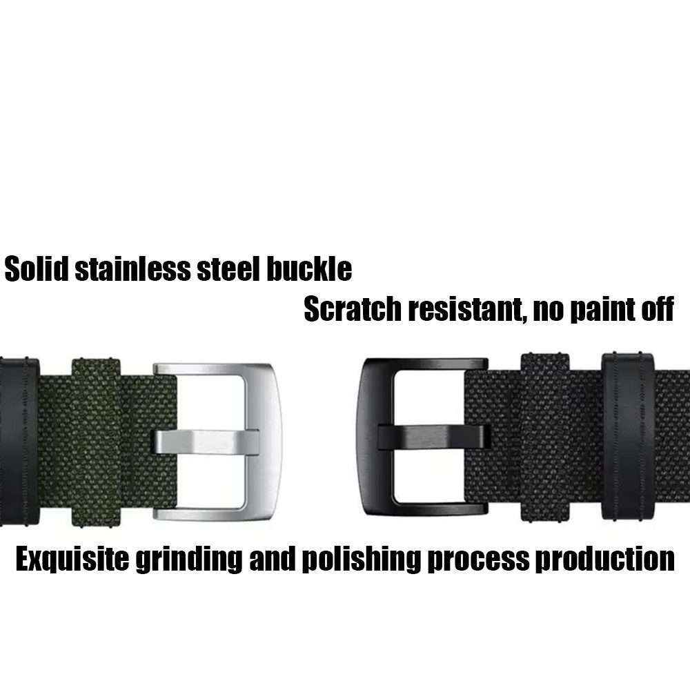 For Amazfit T-Rex / T-Rex Pro / Ares Leather Nylon Watch Band(Black)