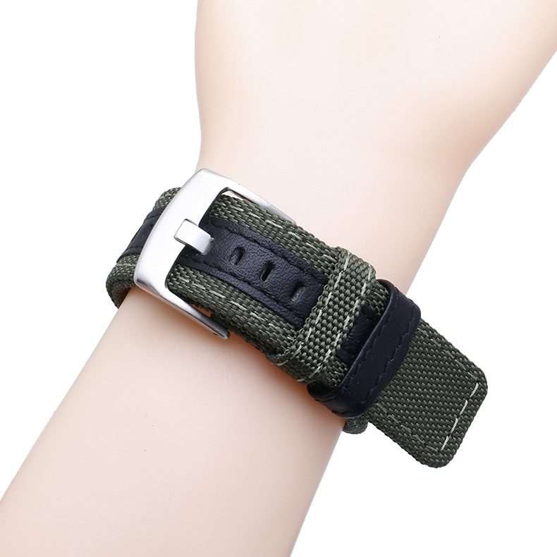 For Amazfit T-Rex / T-Rex Pro / Ares Leather Nylon Watch Band(Brown)