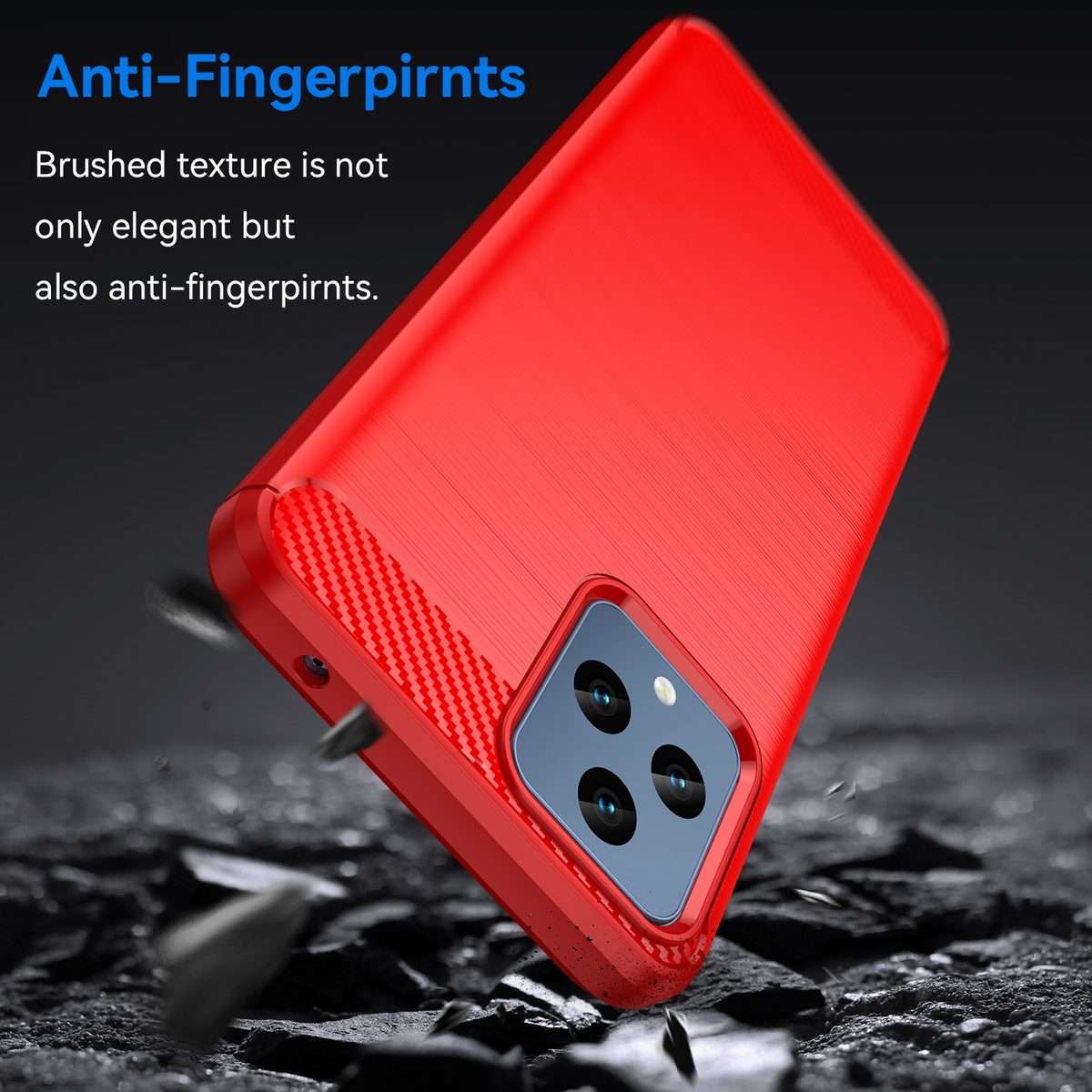 For T-Mobile REVVL 6 5G Brushed Texture Carbon Fiber TPU Phone Case (Red)