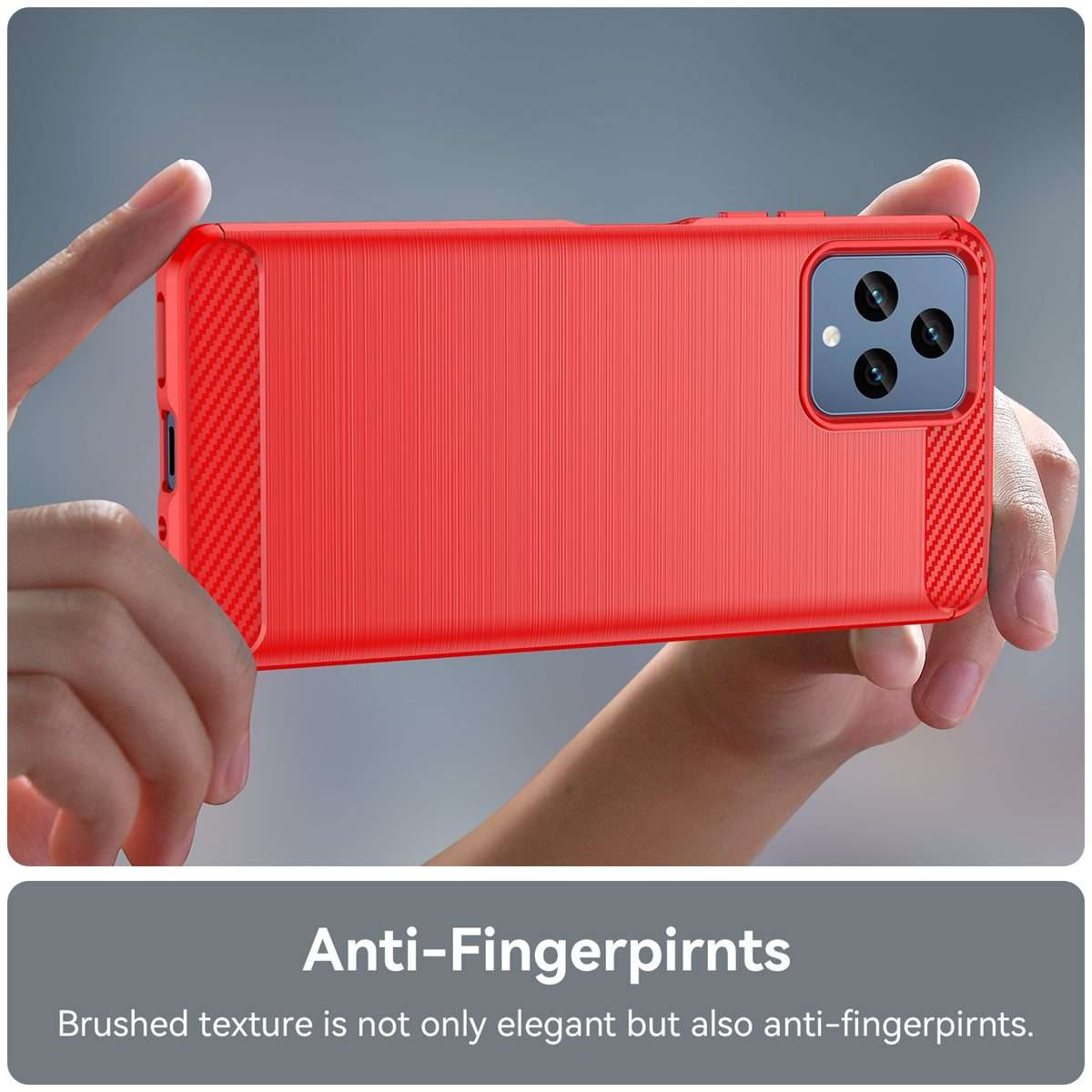 For T-Mobile REVVL 6 5G Brushed Texture Carbon Fiber TPU Phone Case (Red)
