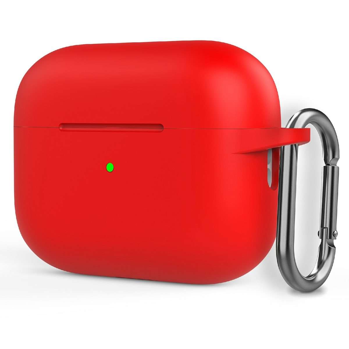Silicone Thickening Wireless Earphone Protective Case with Hook For AirPods Pro 2(Red)