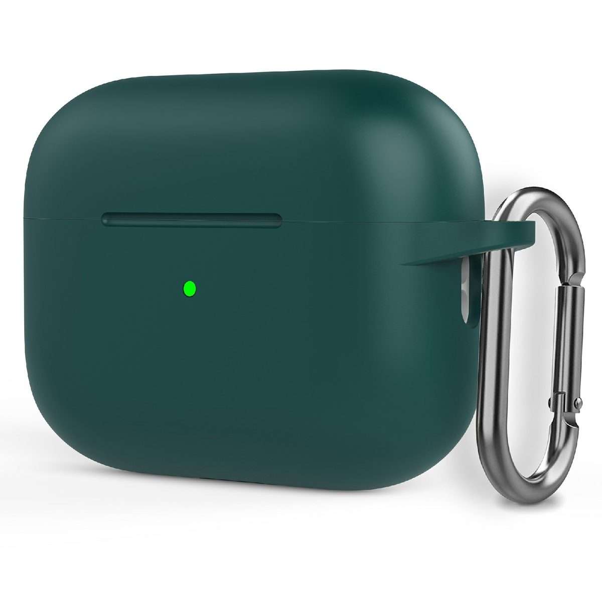 Silicone Thickening Wireless Earphone Protective Case with Hook For AirPods Pro 2(Dark Green)