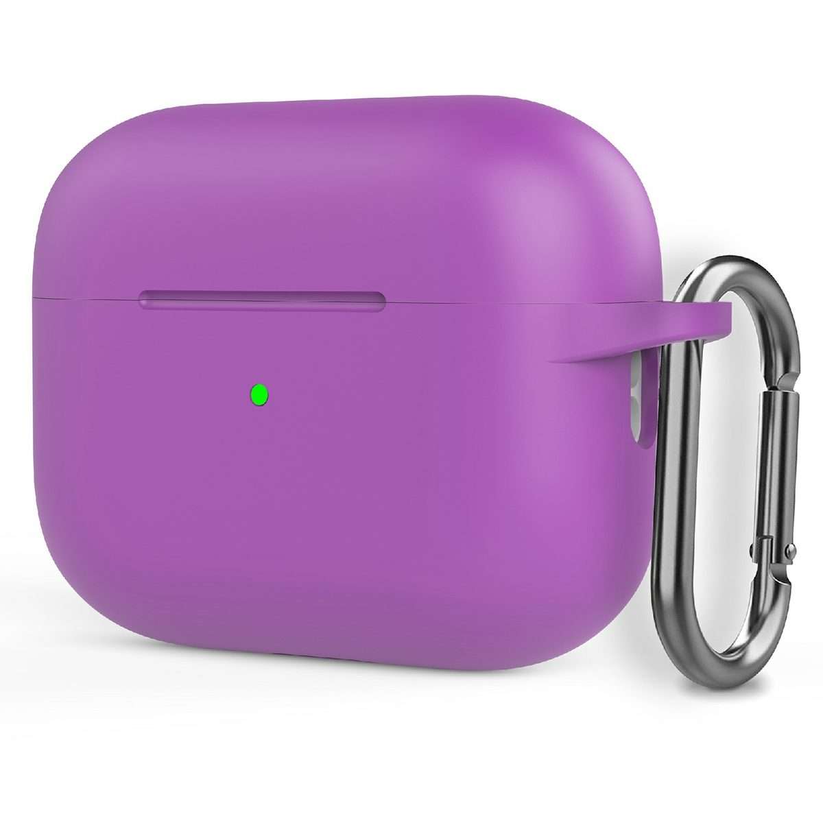 Silicone Thickening Wireless Earphone Protective Case with Hook For AirPods Pro 2(Purple)