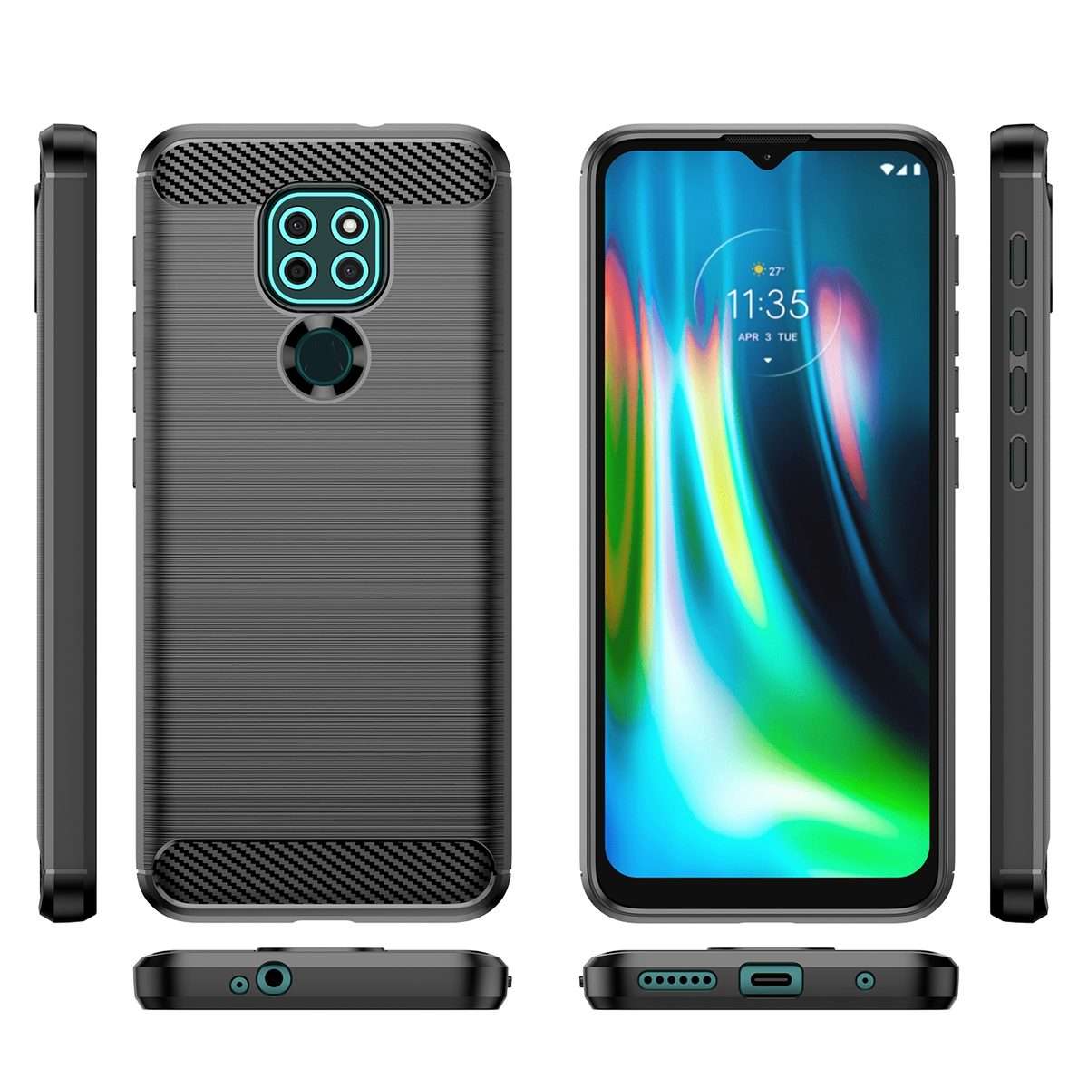 For Lenovo Lemon K12 Brushed Texture Carbon Fiber TPU Phone Case(Black)
