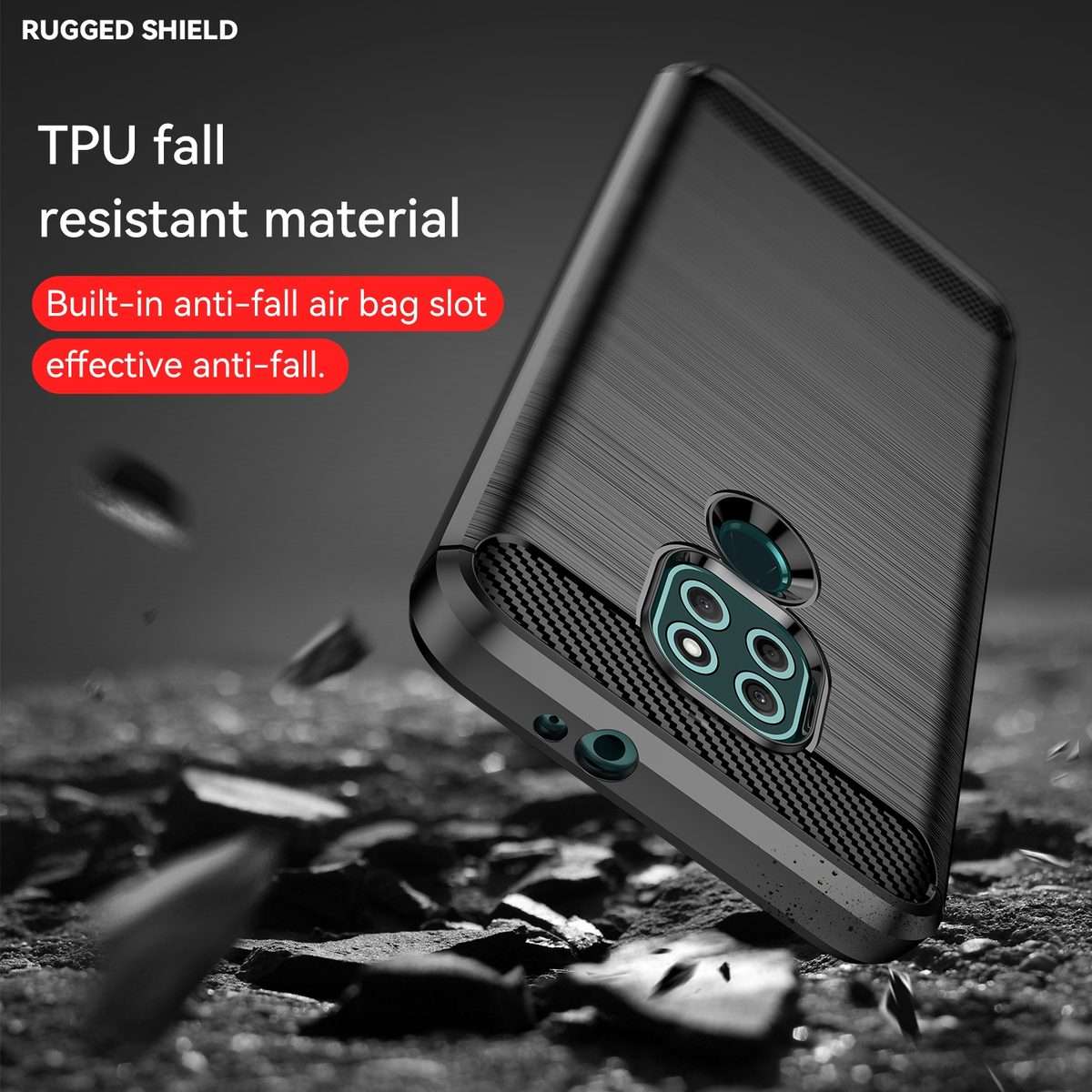 For Lenovo Lemon K12 Brushed Texture Carbon Fiber TPU Phone Case(Black)