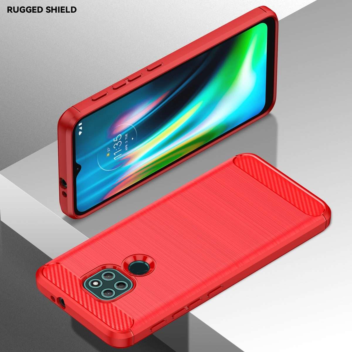 For Lenovo Lemon K12 Brushed Texture Carbon Fiber TPU Phone Case(Red)